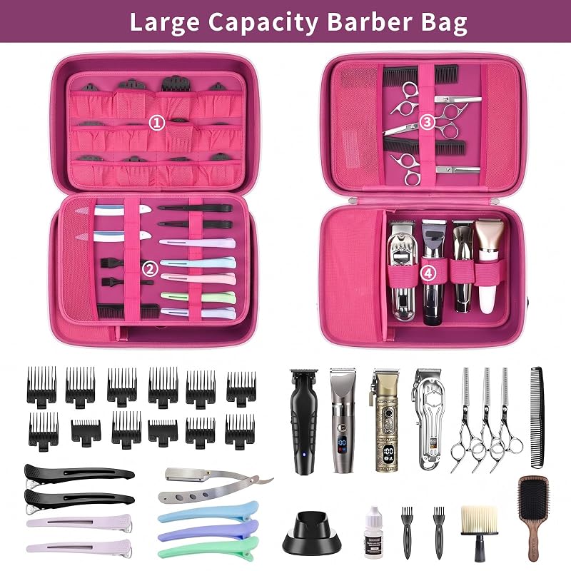 Purple Barber Case for Hair Clipper & Trimmer with Shoulder Strap - ANKHOH
