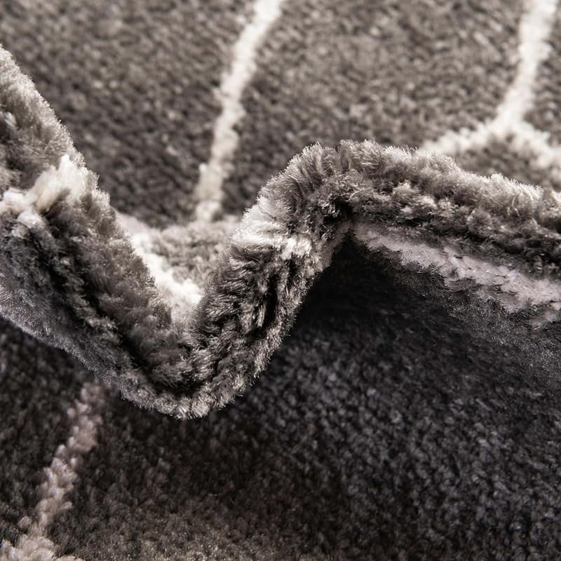 Unique Loom Trellis Frieze Area Rug - Geometric 6'1" x 9' Dark Gray/Ivory