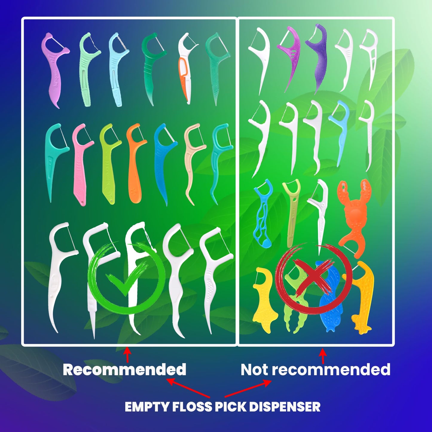 Floss Dispenser refillable, Floss Pick Dispenser for Plackers, Flosser Holder, Portable case for Dental Picks (20 Counts)