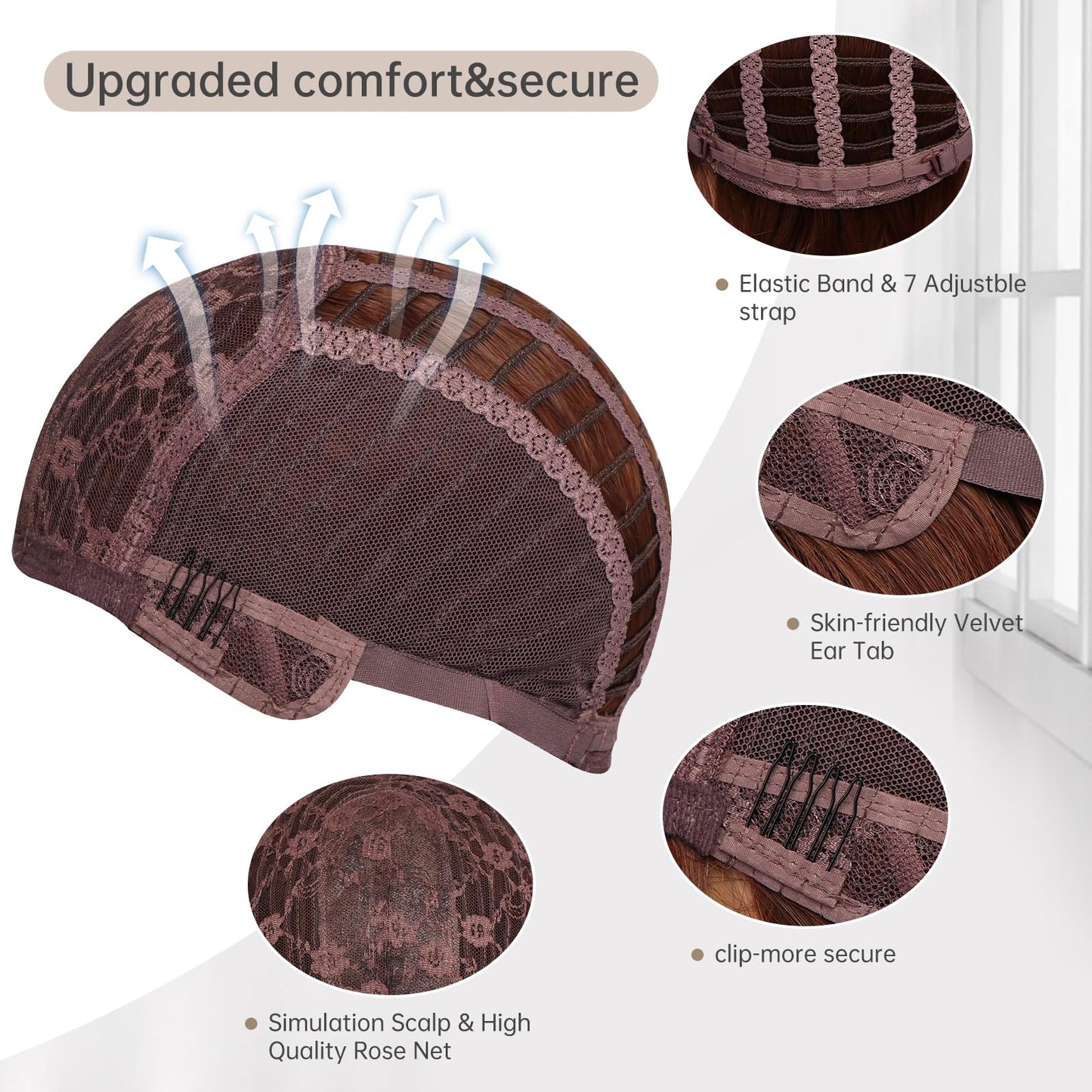 EssionTech Short Silver Wigs for Women Ombre Grey Wavy Bob Wig with Bangs Medium Length Synthetic Hair Water Wave Dark Roots Wig Gray Colorful Wigs（14 Inches）