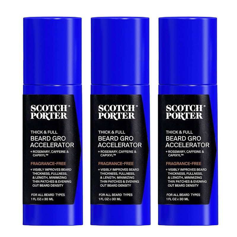 Beard Gro Accelerator Serum 3-Pack - Scotch Porter Thick & Full Solution (Variation: Beard Gro Concentrate 3-pack)