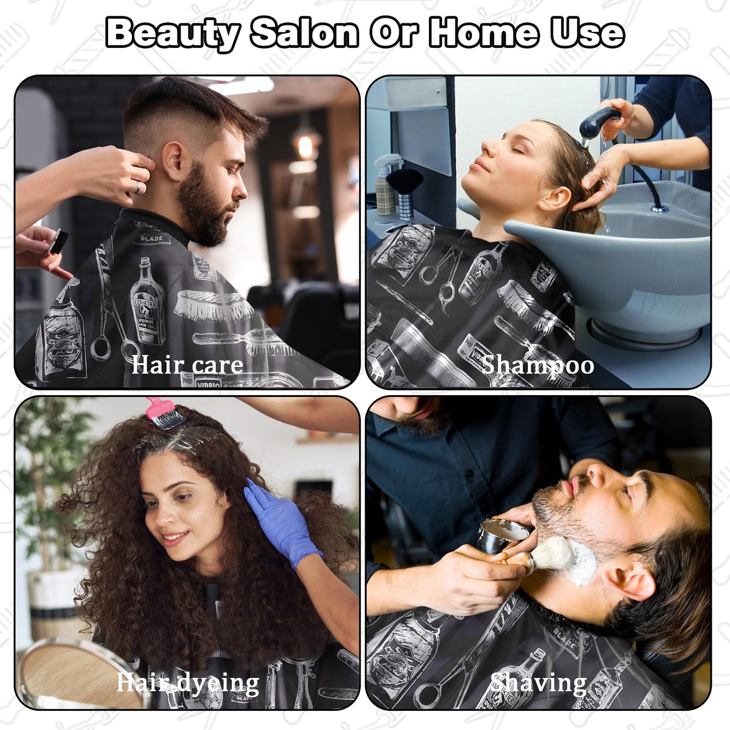 NICEMOVIC Hair Cutting Cape with Hair Combs Barber Cape for Men Women, Professional Barber Accessories Haircut Salon Supplies