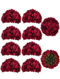 BLOSMON Hydrangea Artificial Flower Ball Centerpieces, 10 Pcs, Burgundy