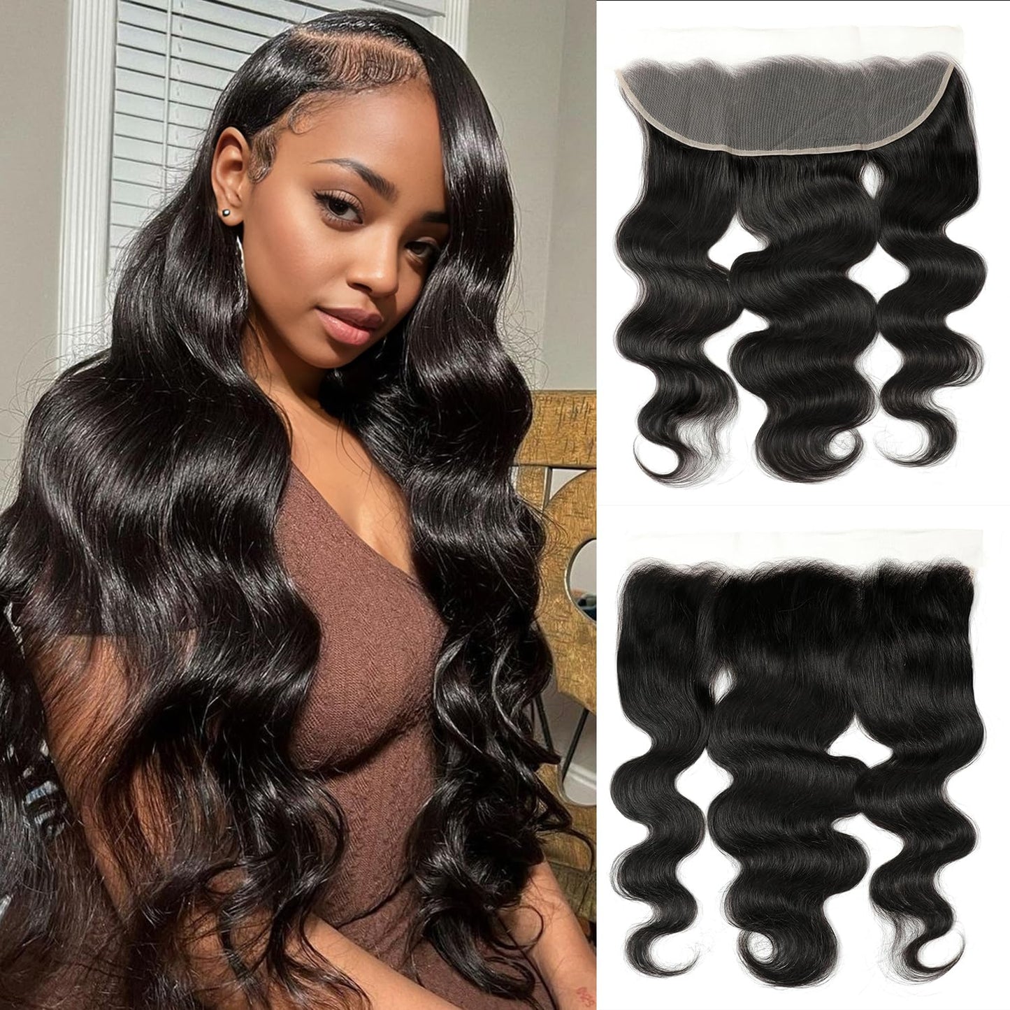 5x5 HD Lace Closure Body Wave Human Hair - Pre-Plucked Natural Hairline (10 Inch, Natural Color)