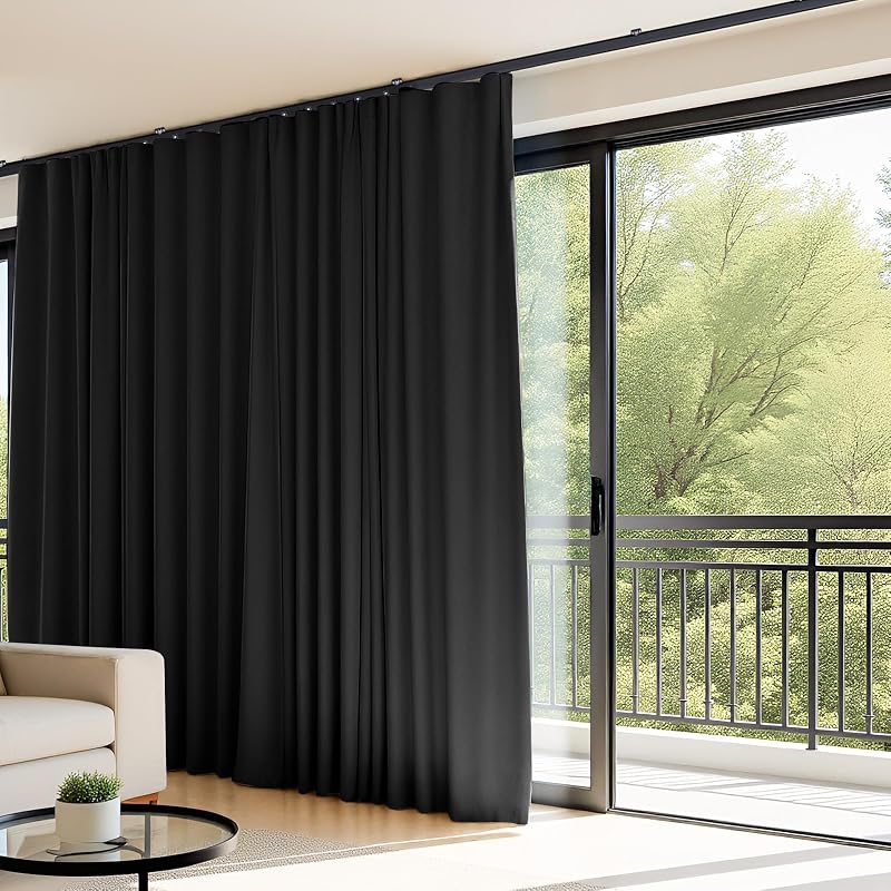 Curtain Track Ceiling Mount Set 180W x 96H Blackout Room Divider