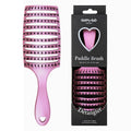 Happy Detangler Paddle Brush with Boar Bristles & Nylon Pins - Pink