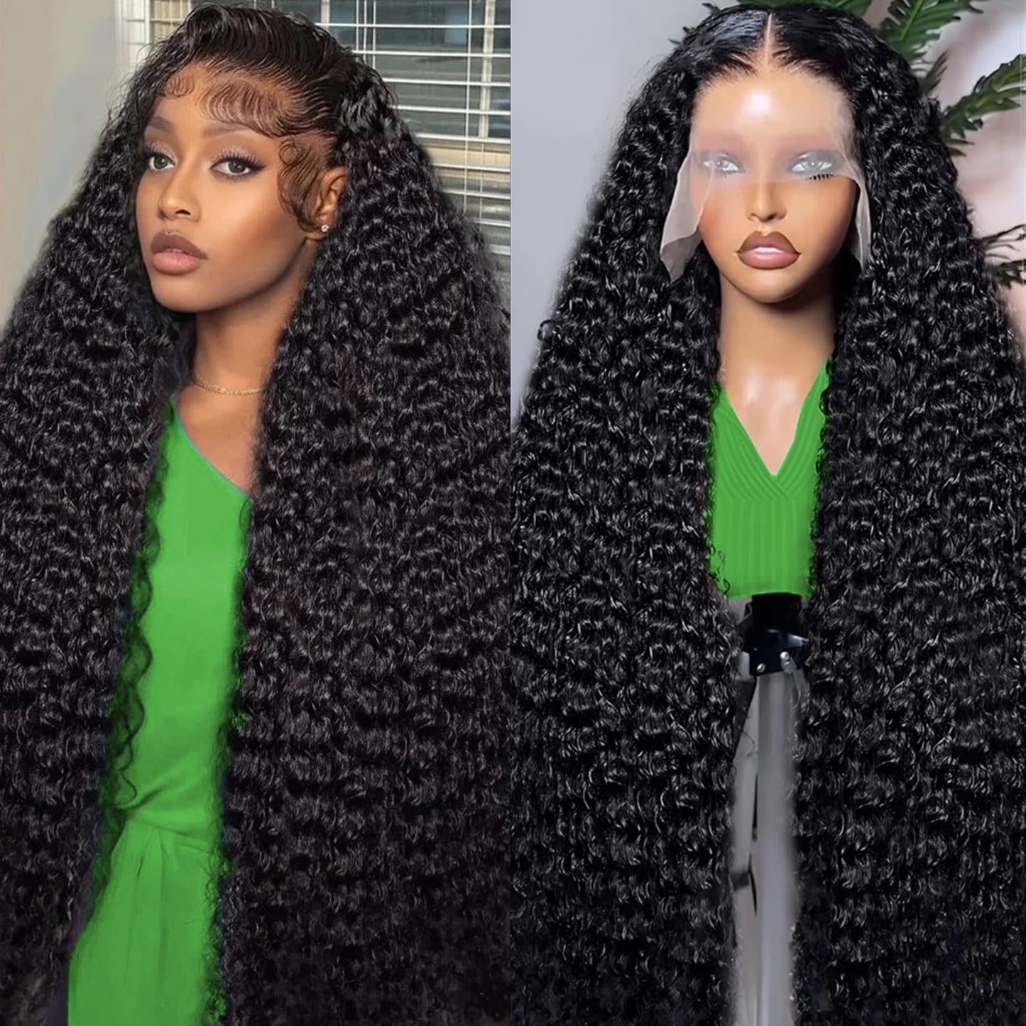 Jukabe 13x6 Lace Front Wigs Human Hair Pre Plucked 200 Density HD Transparent Deep Wave Lace Frontal Wigs Human Hair for Women Glueless Wigs Human Hair with Baby Hair 24 Inch