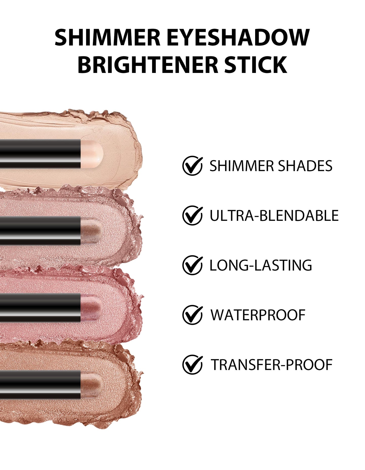 Jutqut Cream Eye Shadow Stick, EyeShadow Pencil Makeup, Brightener Stick, High Pigmented, Waterproof, Smudge-Proof, Long Lasting Crayon, Eye Highlighter #03