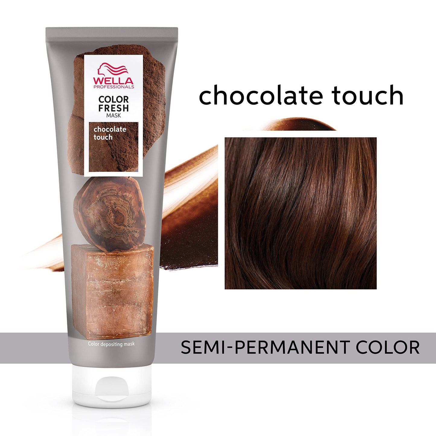Wella Professionals Color Fresh Mask | Chocolate Touch | Natural Shade | Hair Color-Depositing Mask | Vegan Formula with Avocado Oil | Zero Damage | No Silicone | 5 Fl Oz