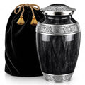 Wc Black Large Aluminum Urn for Adults – Watercolor Finish with Velvet Bag (Variation: Wc Black+Large)