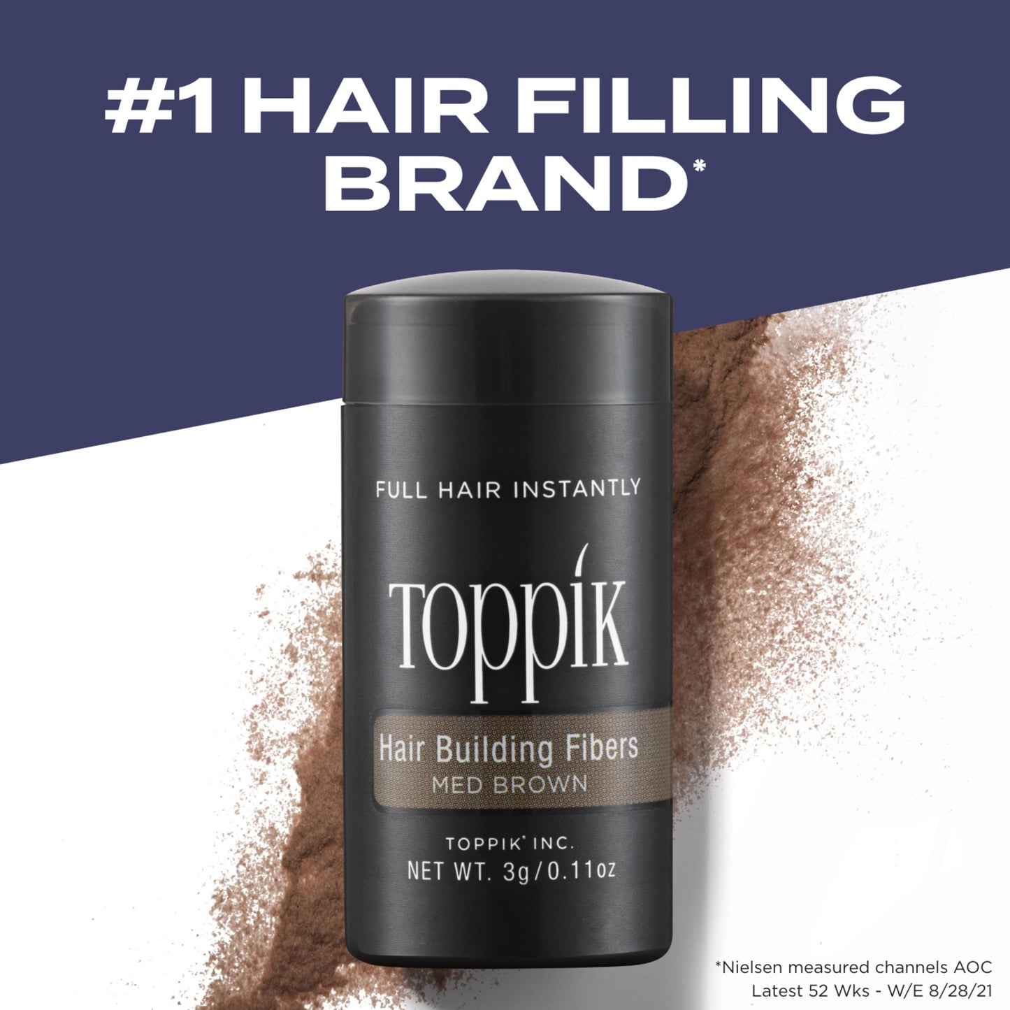 Toppik Hair Building Fibers, Medium Brown, 12g Fill In Fine or Thinning Hair, Instantly Thicker, Fuller Looking, 9 Shades for Men & Women, Keratin Protein Formula
