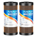 PurePlus 5 Micron 10x4.5 in Water Filter Cartridges Pack of 2 with KDF & Activated Carbon