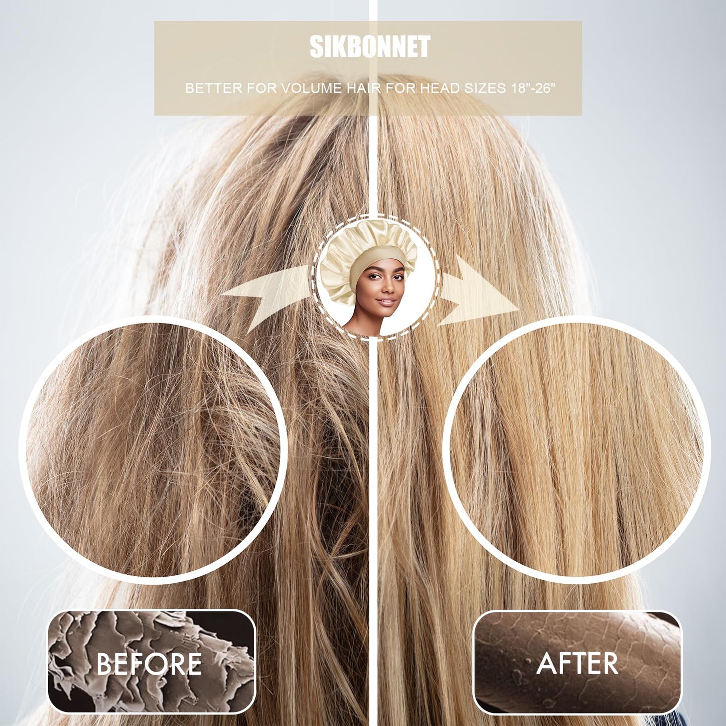 Doitory Satin Silk Bonnet for Sleeping, Soft Satin Lined Hair Bonnet for Women, Double Layer Sleep Nightcap for Natural & Curly Hair