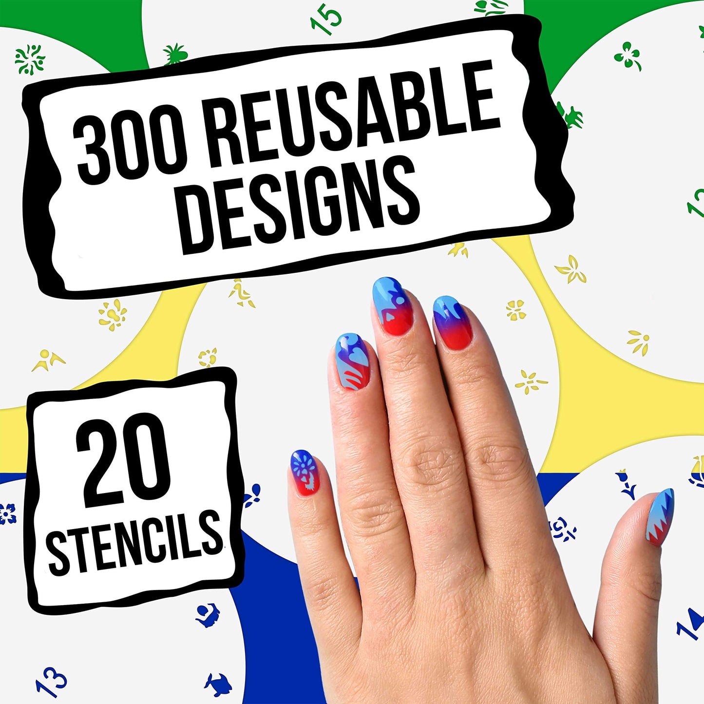Custom Body Art Airbrush Nail Stencils - Nail Art Stencils Series #1: 260 Unique Designs from 20 Individual Templates