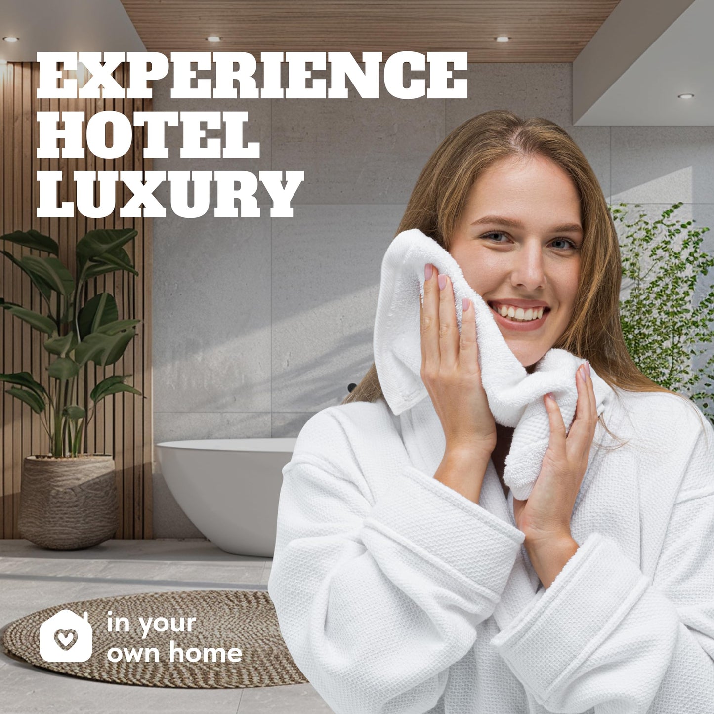 Wealuxe White Washcloths for Body and Face Towel, Cotton Wash Cloths Bulk 48 Pack, Flannel Spa Fingertip Wash Clothes 12x12 Inch, Soft Absorbent Gym Towels