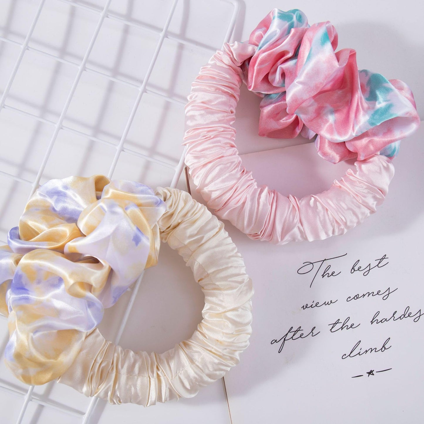 EMILYLE Women Heatless Curling Silk Scrunchies No Heat Curls for Long Hair tie Hair Curling Rod Headband yellow