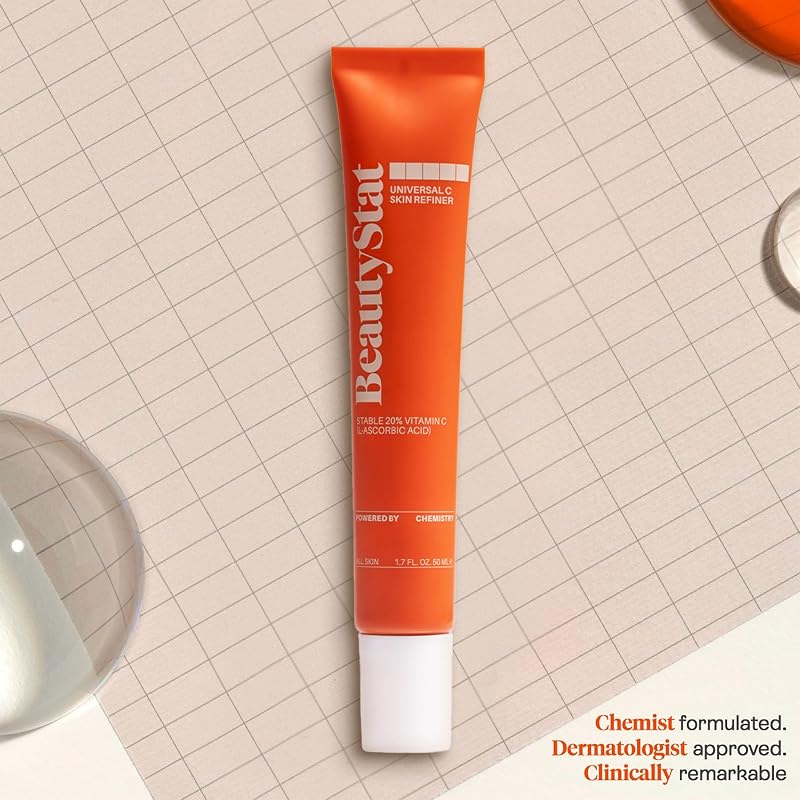 BeautyStat Universal C Serum 20% Pure Vitamin C with Hyaluronic Acid – 1.7 fl oz / 50 ml