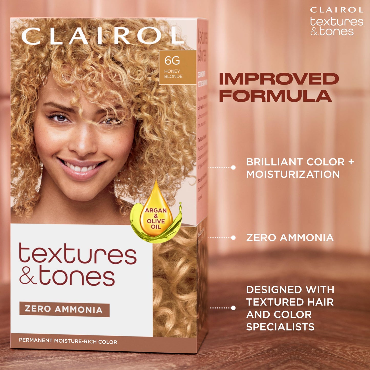 Clairol Textures & Tones Permanent Hair Dye, 1B Silken Black Hair Color, Pack of 1