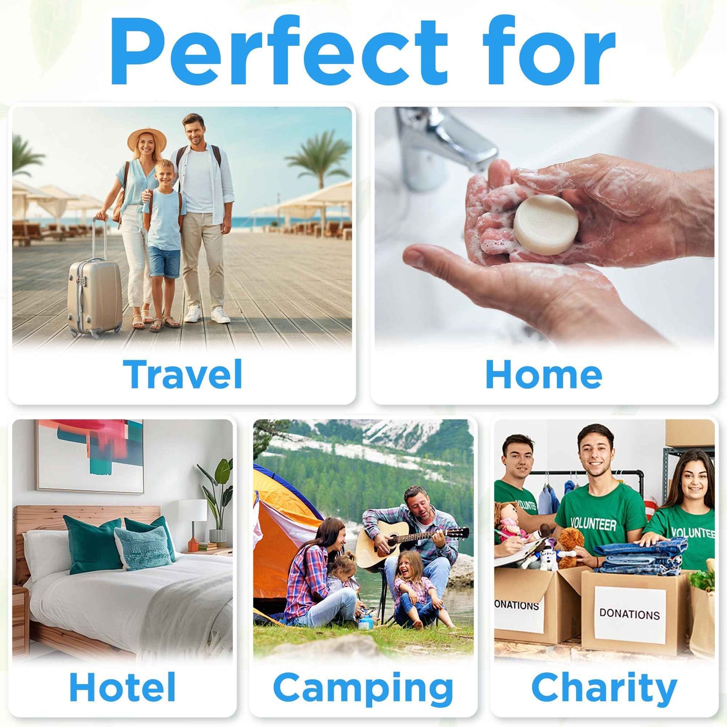 BERGMAN KELLY - Hotel Soap Bars - White Tea, 0.5 oz, 100 PK - Travel Size Luxury Bulk Amenities Bar Soap, Mini Individually Wrapped Round Soap - Small Toiletries for Airbnb, Motel, Guest Bathroom