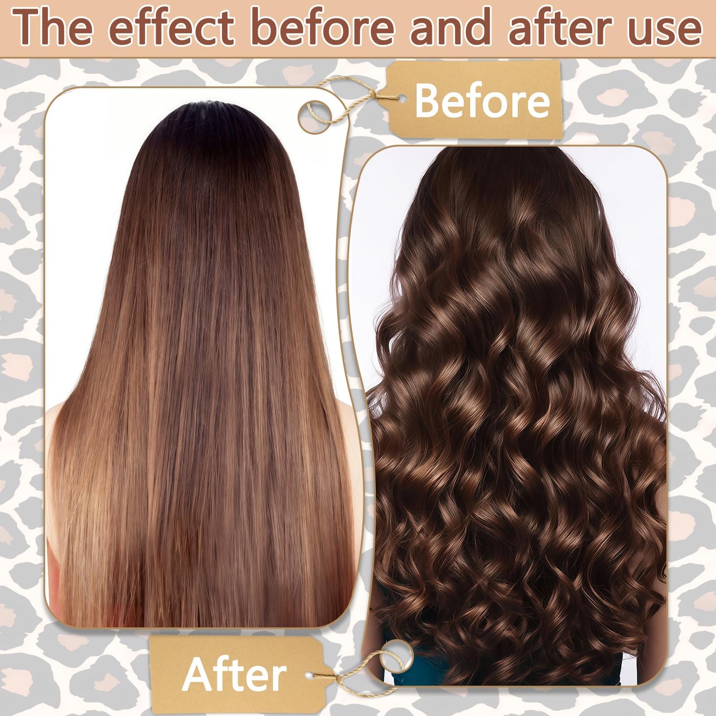 Heatless Hair Curler for Women - Khaki No Heat Overnight Hair Curler Set | 3 Silk Scrunchies with Adjustable Scarf | Natural Waves While Sleeping (Khaki, 3-Pack)