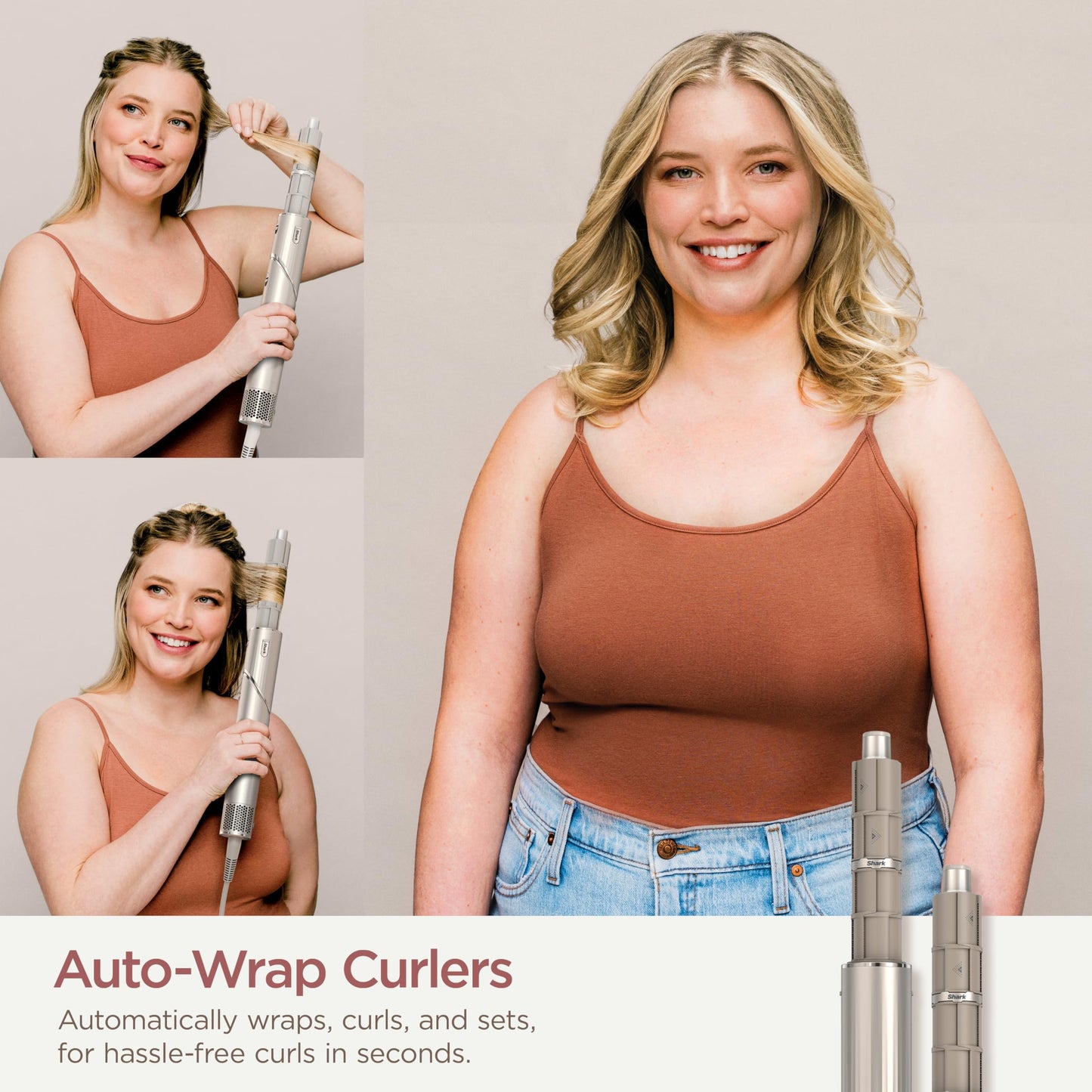 Shark HD430REF (Refurbished) FlexStyle Air Styling & Drying System, Powerful Hair Dryer Brush & Multi-Styler with Auto-Wrap Curlers, Paddle Brush, Oval Brush, Concentrator Attachment, Stone (Renewed)