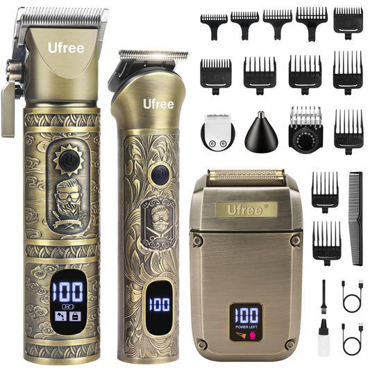 Ufree Beard Trimmer, Hair Clippers Mens Shaver Electric Razor, Hair Trimmer for Men Cordless Barber Clippers and Trimmers Set, Hair Cutting Kit for Men Grooming Gifts