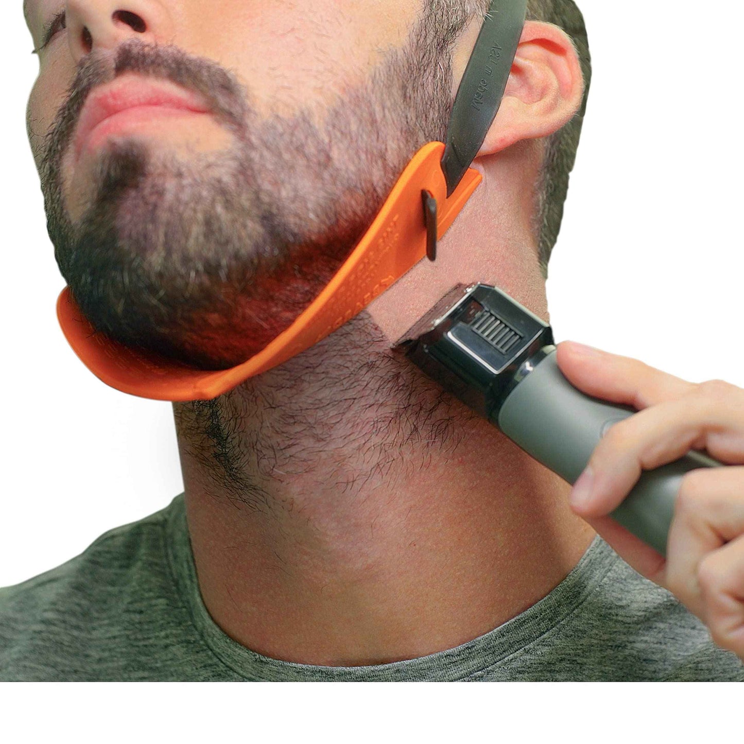 Quality Time Beard Neckline Shaper Guide; Hands-Free, Flexible, Adjustable, Original Beard Template, Do-it-yourself Neck Haircut Tool, Beard Lineup Shaping Guard/Stencil, Made in USA, Patented.
