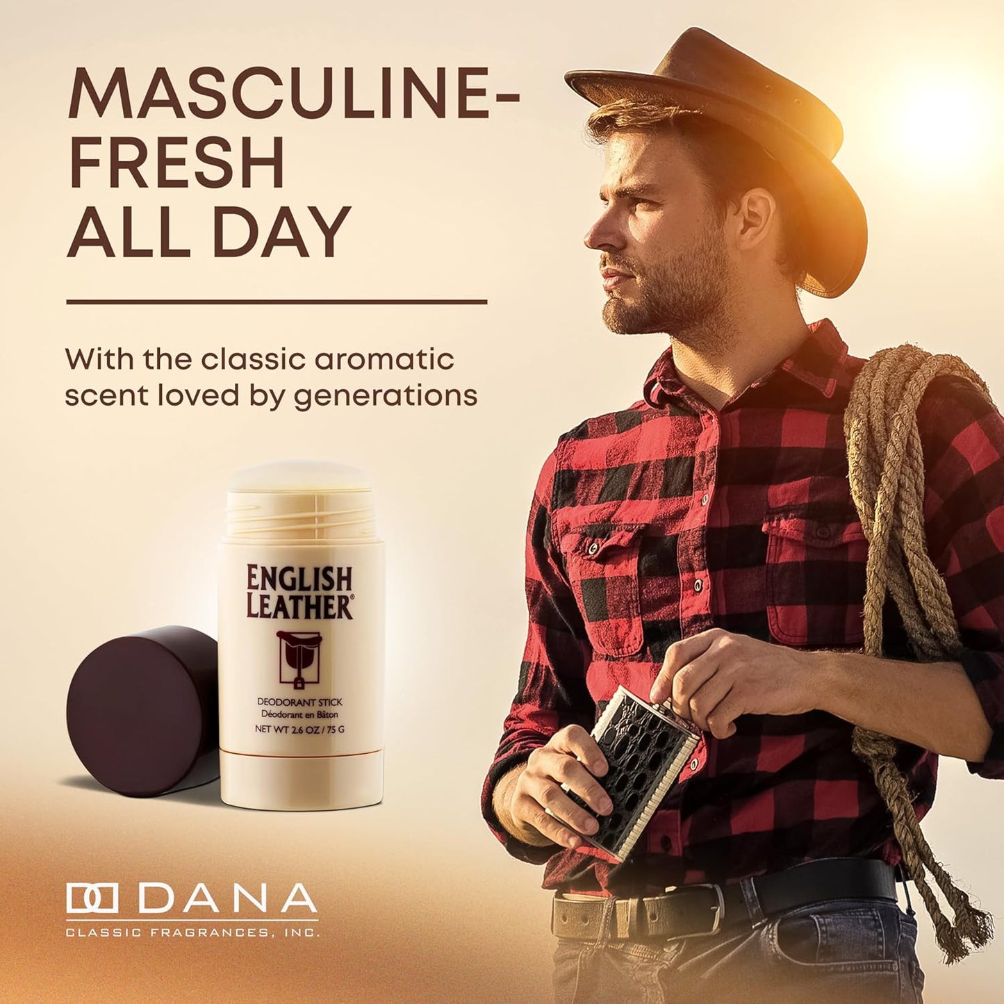 English Leather Men's Deodorant - Classic Citrus & Woody Scent, Long-Lasting 2.6 Oz