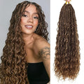 18 Inch Goddess Box Braids Crochet Hair for Black Women Brown - Chocolate Brown Mix Camel