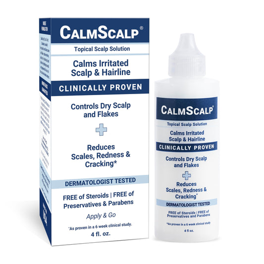 CalmScalp Scalp Solution | Calms Irritated, Itchy Scalp and Scalp Psoriasis | Dry Scalp Treatment | Reduces Scales, Flakes & Redness | Clinically Proven | Start Seeing Results in 1 week | 4 oz