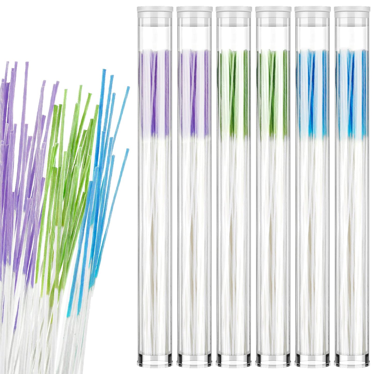 Maitys 360 Pieces Ear Hole Floss Piercing Cleaner Floss Disposable Piercing Aftercare Cleaning Line Ear Hole Care Cleaning Tool for Women Men(Green, Purple, Blue)