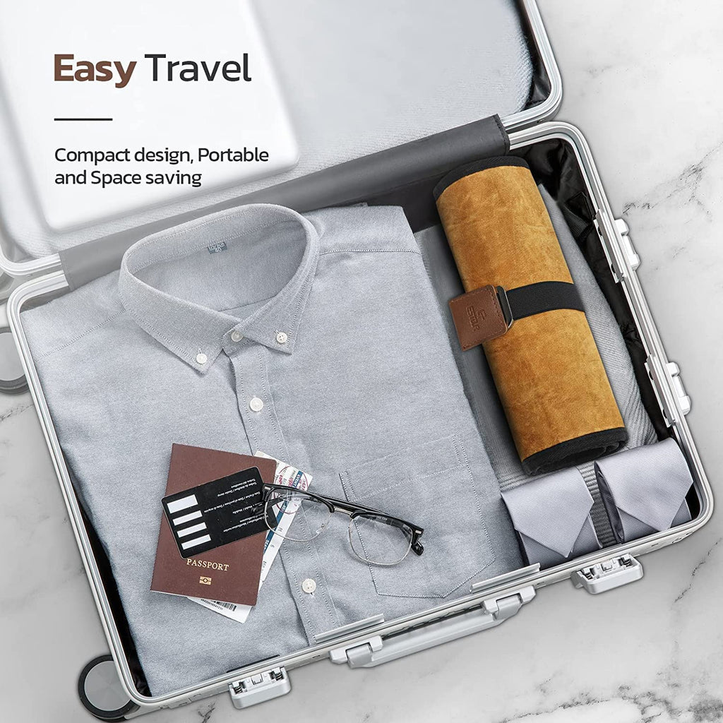 Toiletry Bag for Men, Travel Essentials Travel Toiletry Bag, Water-Resistant Compact Bathroom Roll Organizer for Hygiene, Shaving kit, Valentines Day Gifts for Him (2.Khaki Yellow (Waxed Canvas))