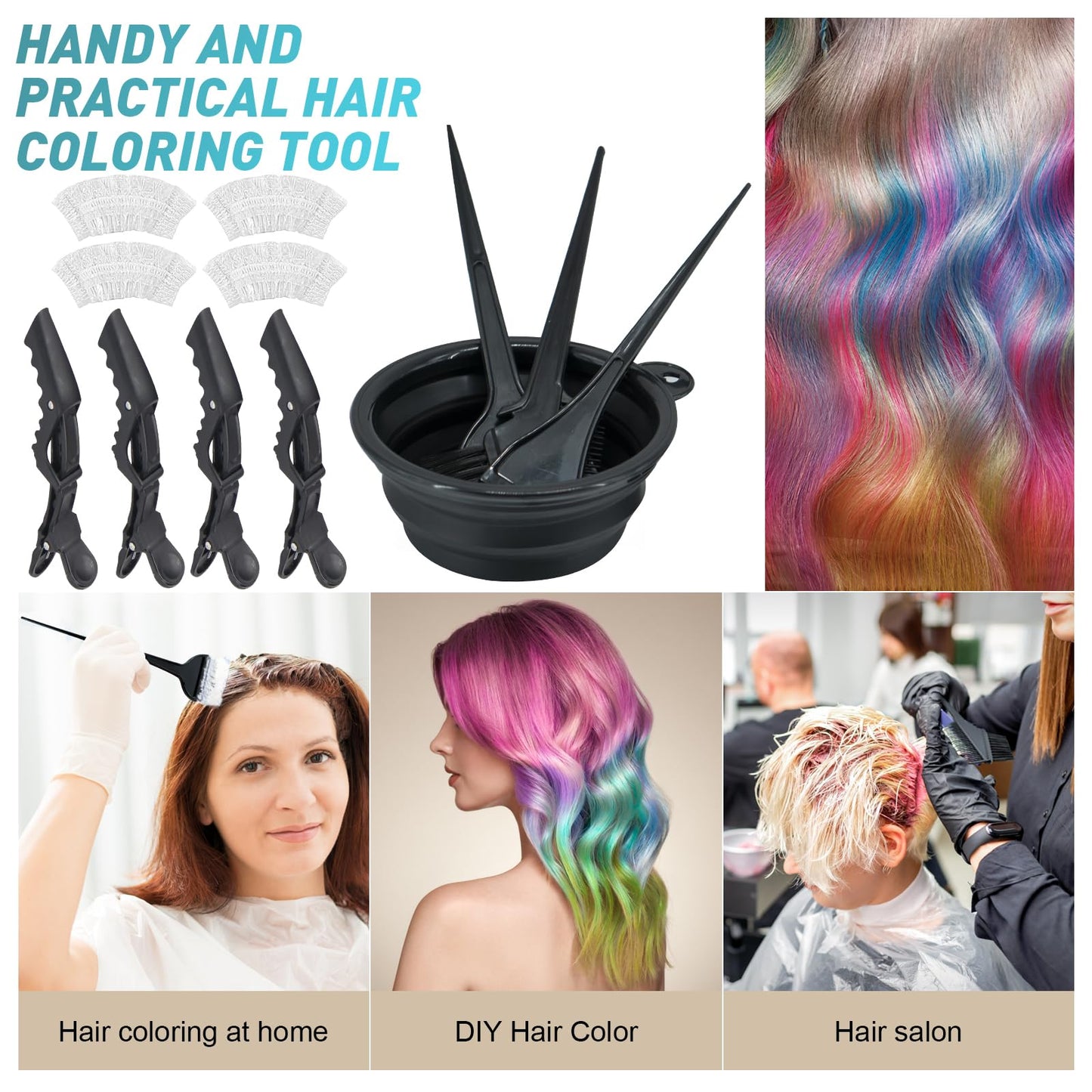 Xarchy 12 Pcs Hair Bleach Kit Professional Hair Coloring Products with Hair Dye Brush, Hair Color Bowl, Earmuffs, Hair Clips for Salon Hair Dye, Hair Color at Home, Hair Highlighting