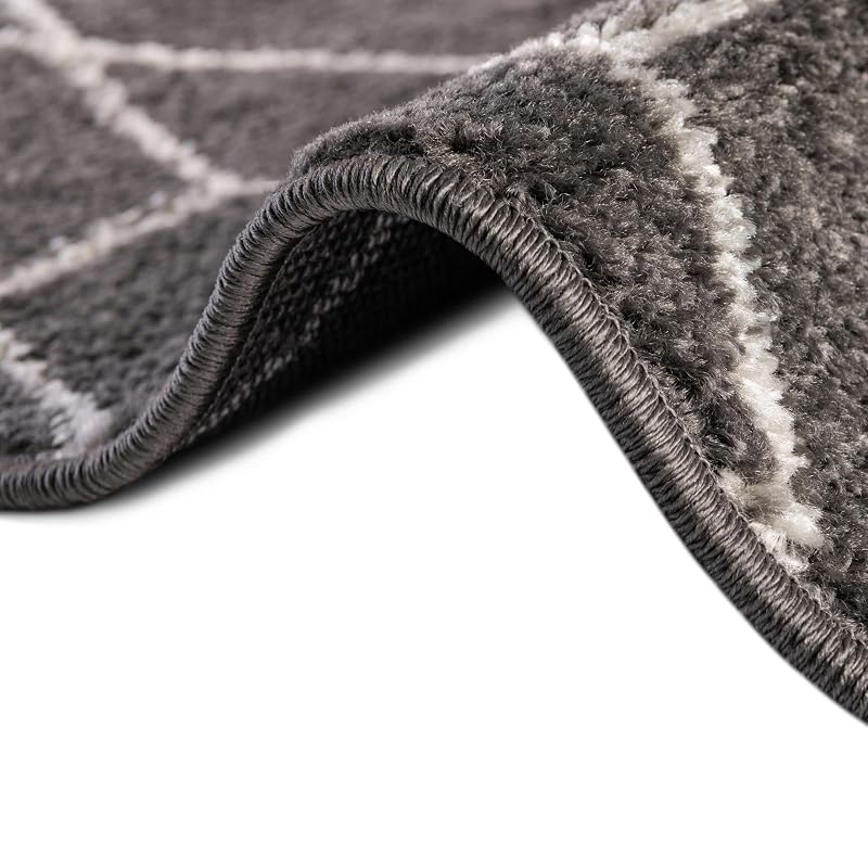Unique Loom Trellis Frieze Area Rug - Geometric 6'1" x 9' Dark Gray/Ivory