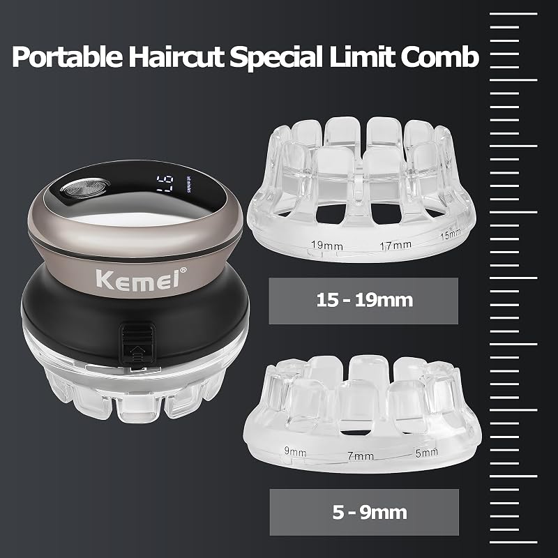 KEMEI Hair Clipper for Men – Silvery Automatic Self-Serve Trimmer, 60 Min USB