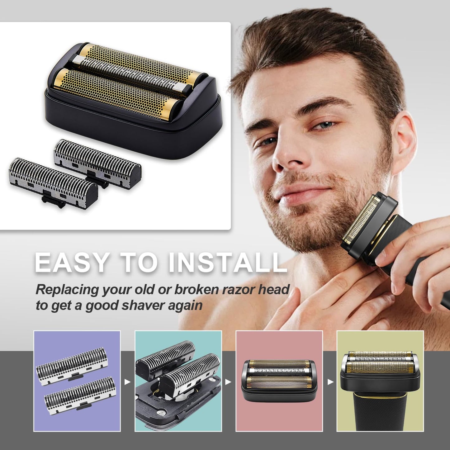 Replacement Foil & Inner Cutters Compatible with Andis 17300 reSURGE Electric Shaver, Black (1 Pack)