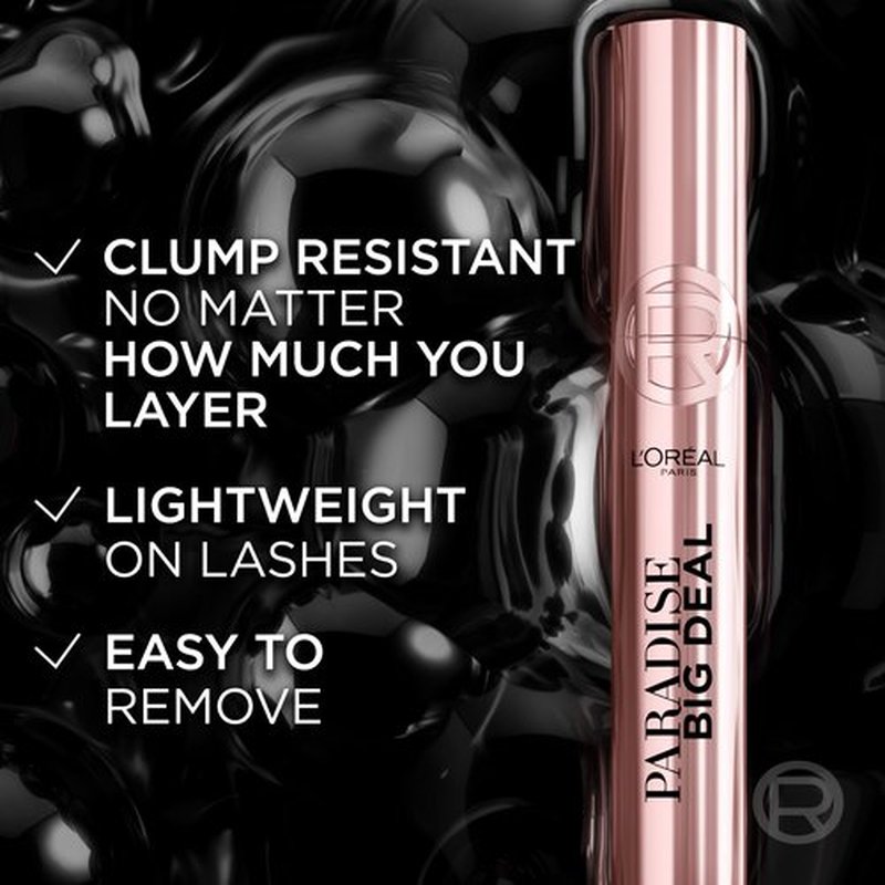 L’Oréal Paris Paradise Big Deal Mascara, Volumizing and Lengthening Mascara, Buildable, Clump Resistant, Washable Black Brown Mascara, 0.33 Fl Oz