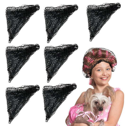 OWMOSYX 7 Piece Triangle Hair Net for Rollers Women Mesh Hair Net Setting for Salon Home Sleep Styling Curl Setting Fixed Hairstyle Protection while Drying or Sleeping