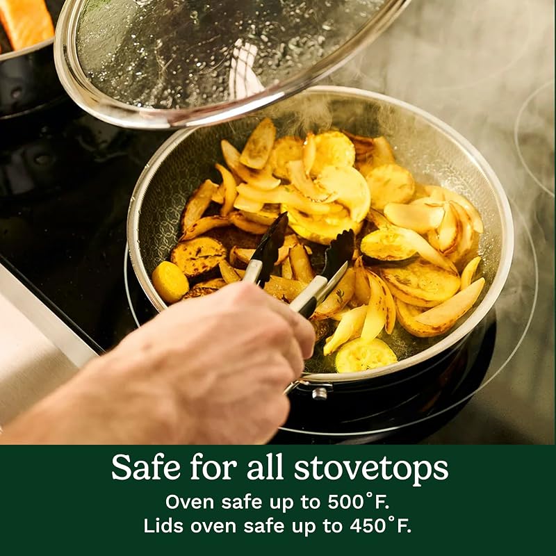 5-Quart Sauté Pan with Hybrid Stainless Steel & Ceramic Surface – Oven Safe, Induction Ready (FPS33-30H) Variation: 5-quart Saute Pan