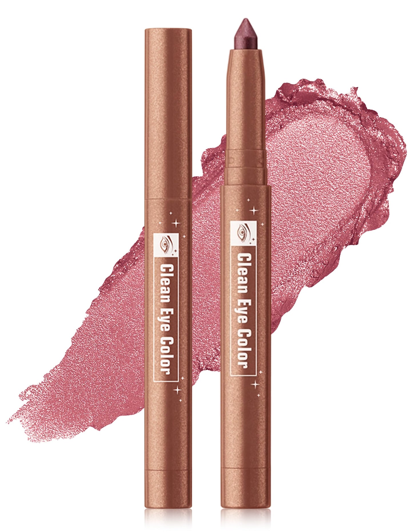 Erinde Cream Eyeshadow Stick, Metallic Eye Brightener Stick, Shimmer Creamy Eye Shadow Sticks with Built-in Sharpener, Long Lasting Waterproof Glitter Highlighter Eye Liner Pencil, 10