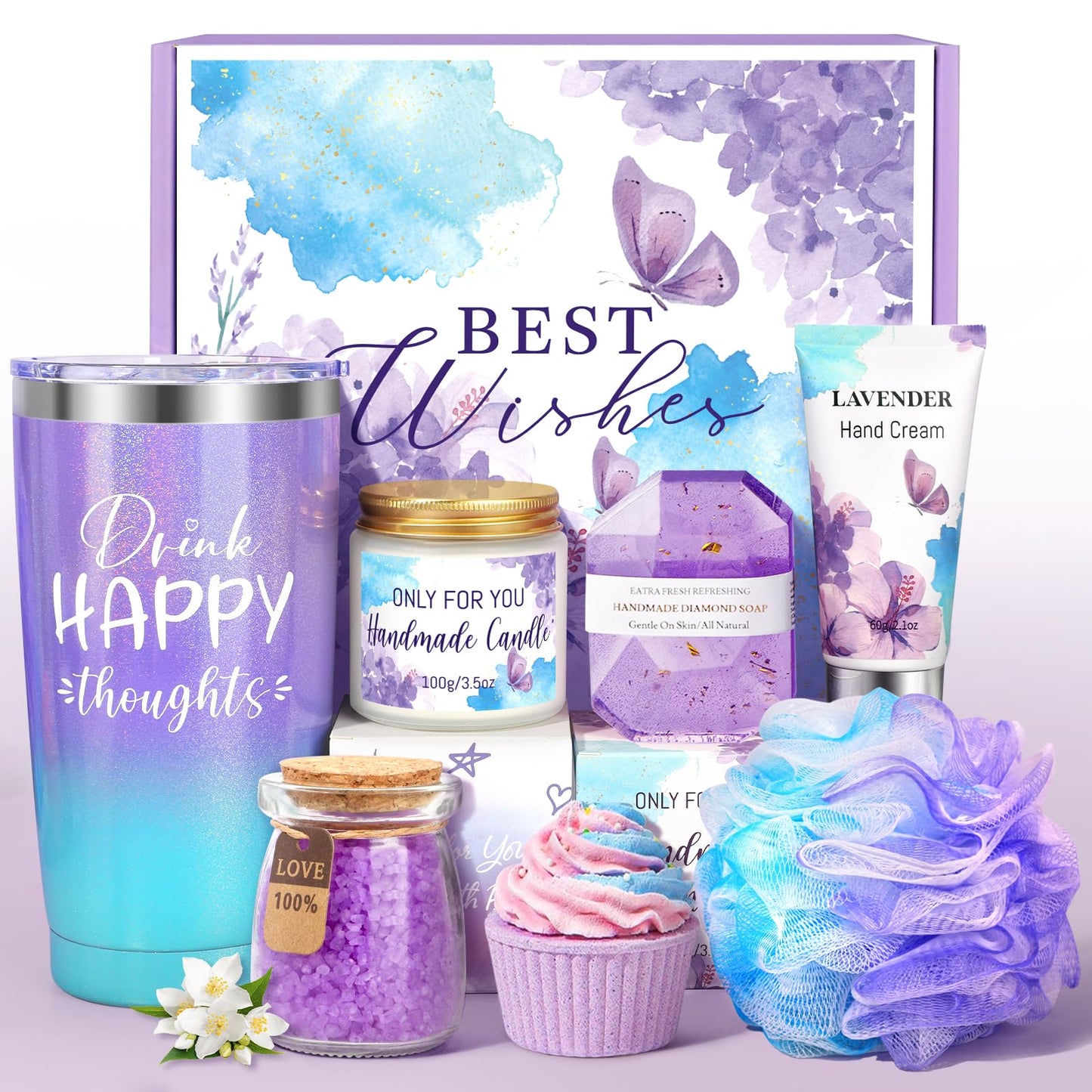 Birthday Gifts Set for Women,Spa Gift Baskets for women Self Care Gifts Unique Happy Birthday Set for Mom Sister Coworker Bestie Relaxing Gifts Box for Women Birthday , Valentine's Day