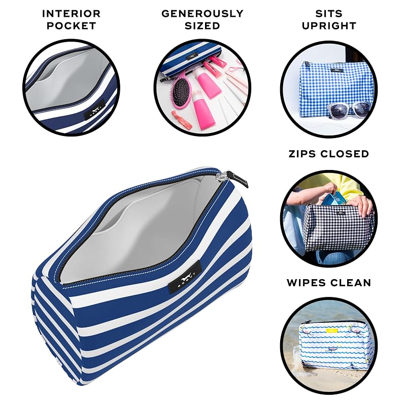 Scout Packin' Heat Toiletry Bag - Nantucket Navy Travel Makeup Bag for Women