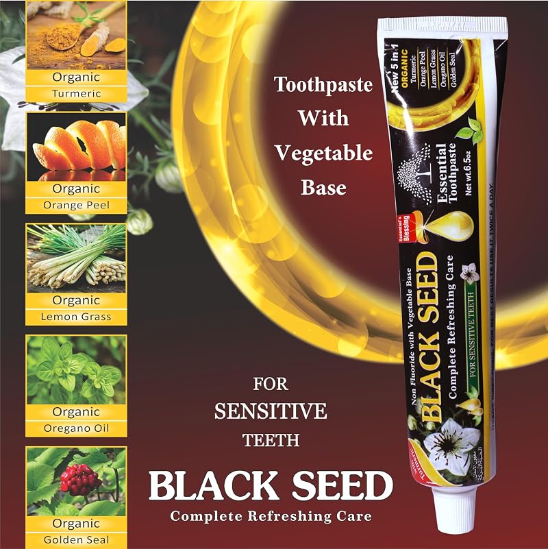 Black Seed Toothpaste - Fluoride Free, 6.53oz Pack (6)