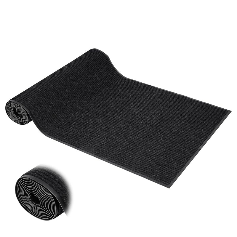Commercial Floor Mat 3' x 16'5" Indoor/Outdoor - Black with Variation: Black+2'11" x 16'5"