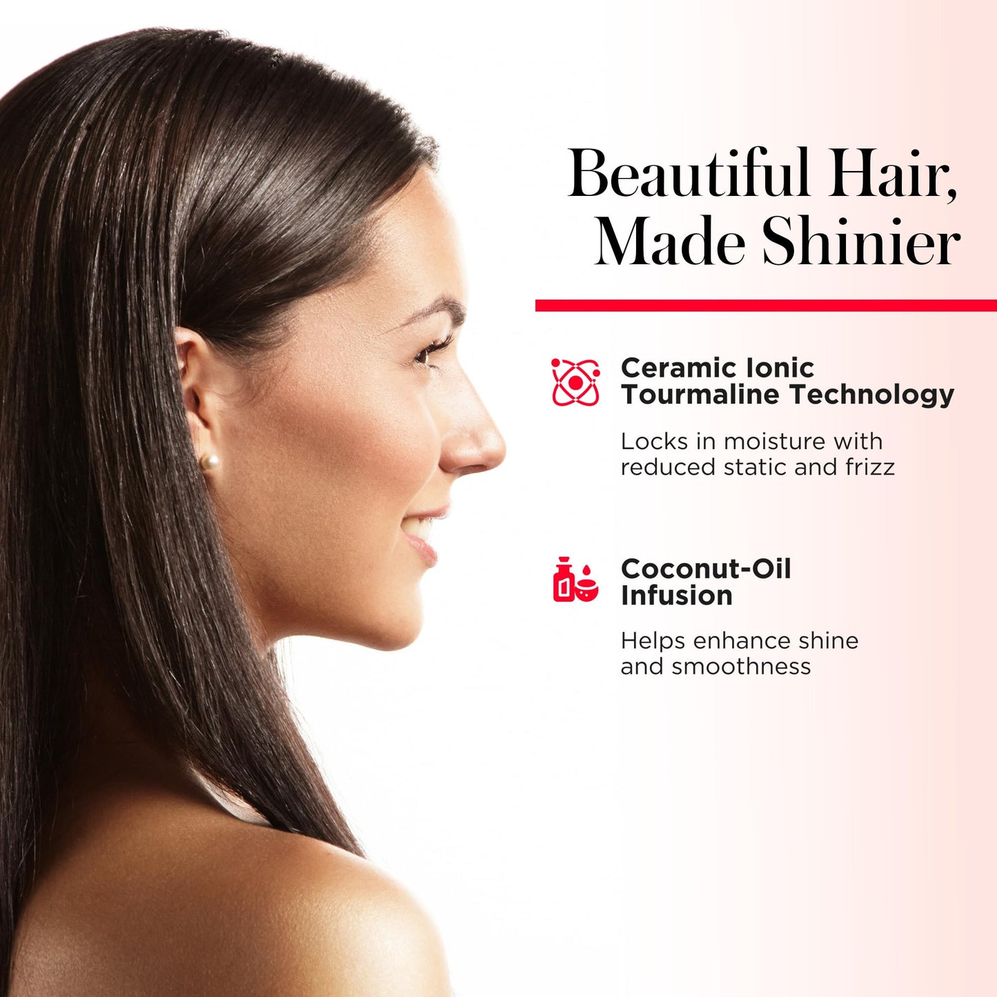 REVLON Smoothstay 1 Inch Hair Straightener - Coconut Oil Infused Flat Iron Helps Enhance Shine & Smoothness, Reduces Frizz, Sleek Straight Hair