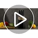 Large 6-Piece Knife Block Set - Black High Carbon Stainless Steel Kitchen Knives