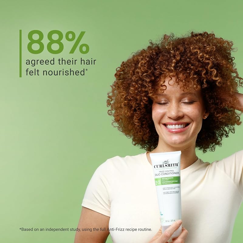 CURLSMITH Frizz Control Duo Conditioner - Moisturizing Leave-In & Rinse-Out for All Curl Types, 8 Fl Oz