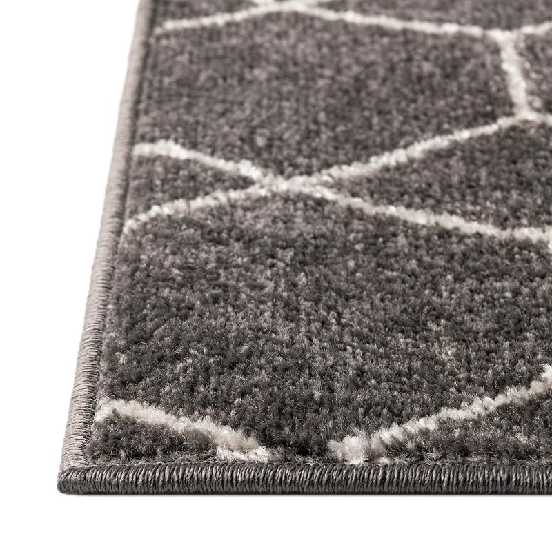 Unique Loom Trellis Frieze Area Rug - Geometric 6'1" x 9' Dark Gray/Ivory