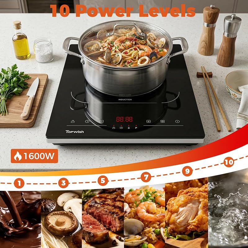 Single Burner Electric Stove Induction Cooktop 1600W 110-120V Portable