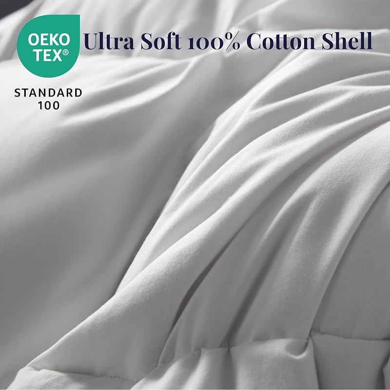 Queen Goose Down Duvet Insert - All-Season Comfort, 100% Cotton Shell, Hotel Quality